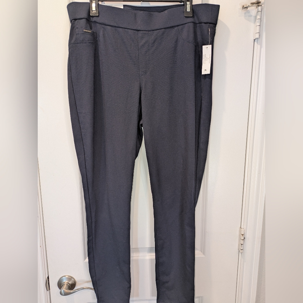 NWT Nine West Heidi Pull-On Skinny Ponte Pants XL Navy Stretch Work Pants